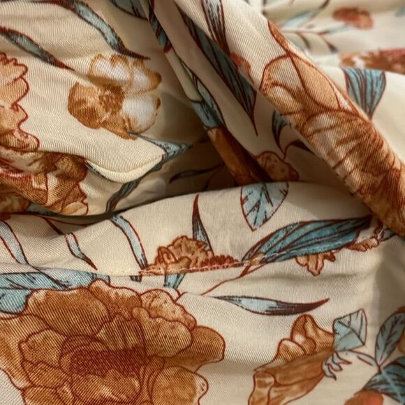 Hayden Cream Floral Mini Dress Womens Size 1XL Boho Puff Sleeves - Picture 9 of 10